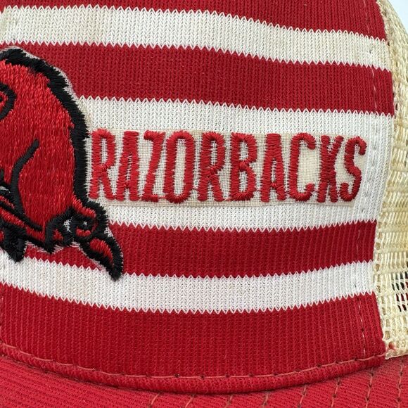 Vintage Arkansas Razorbacks Trucker Hat 80s Mesh Snapback Made in USA - Picture 14 of 14